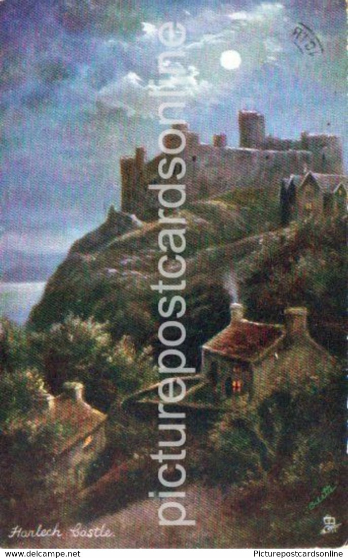 HARLECH CASTLE OLD COLOUR ART POSTCARD TUCK OILETTE 6233 PICTURESQUE NORTH WALES - Merionethshire