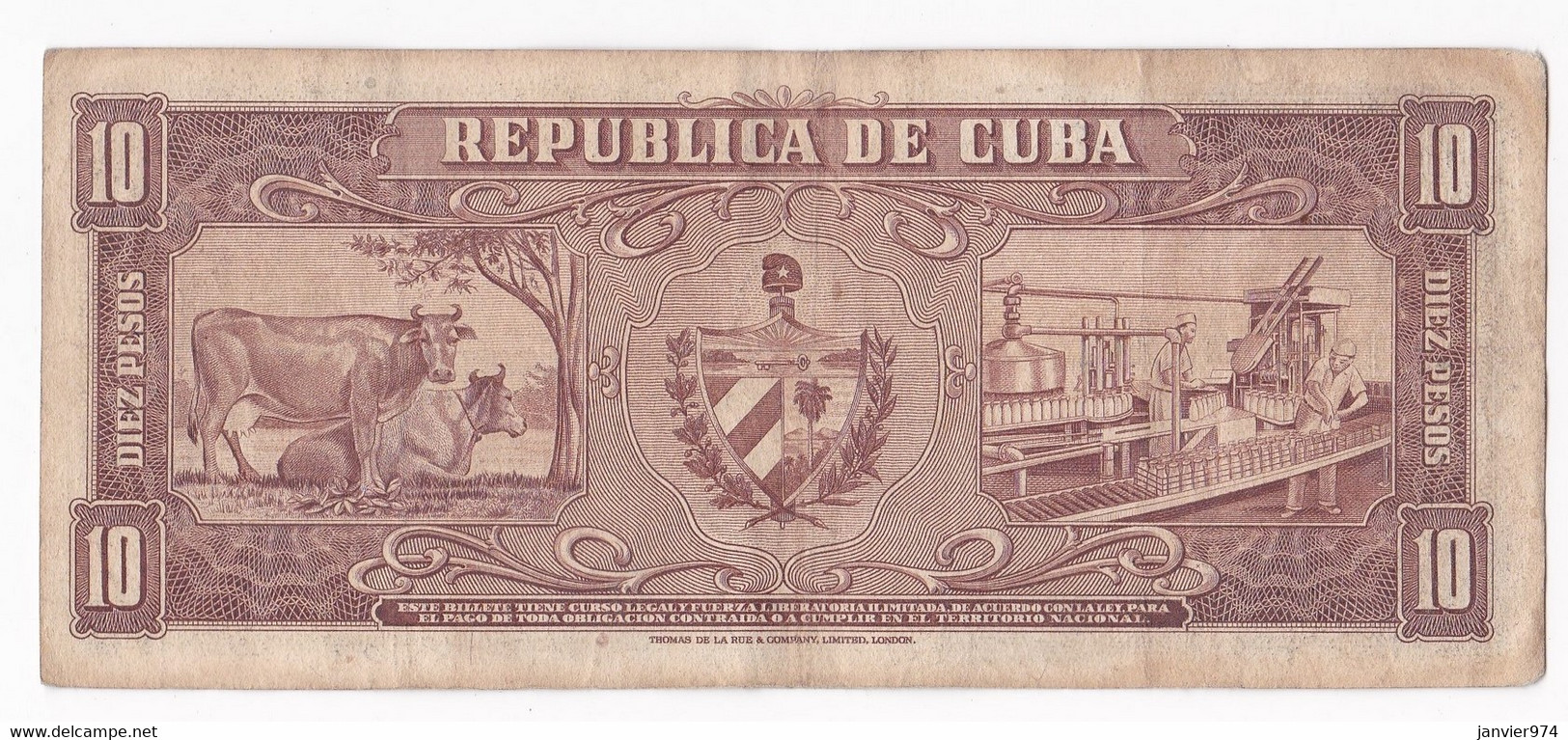 Cuba 10 Pesos Carlos Manuel De Cespedes 1958, N° H157036A , Billet Ayant Circulé - Kuba