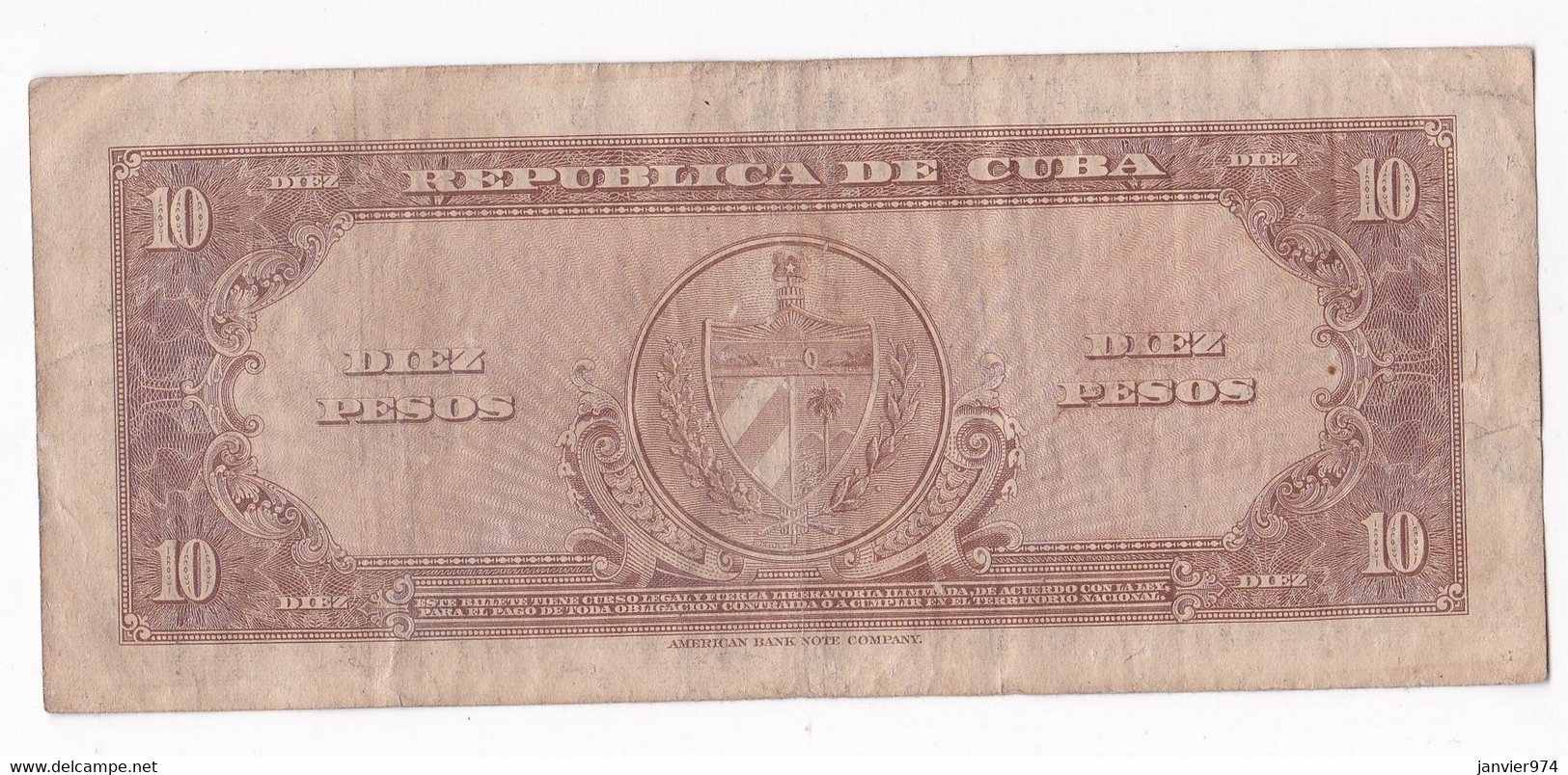 Cuba 10 Pesos Carlos Manuel De Cespedes 1960, N° A678514A , Billet Ayant Circulé - Kuba