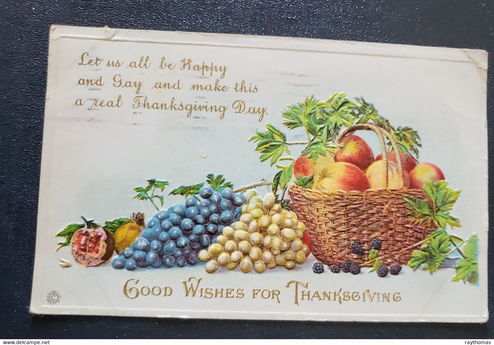 5   VERY OLD AMERICAN THANKSGIVING DAY POSTCARDS - 2  EMBOSSED. - Thanksgiving