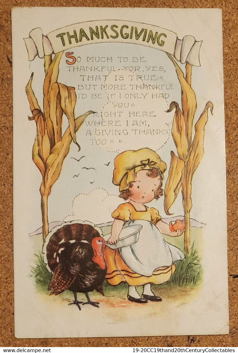 5   VERY OLD AMERICAN THANKSGIVING DAY POSTCARDS - 2  EMBOSSED.