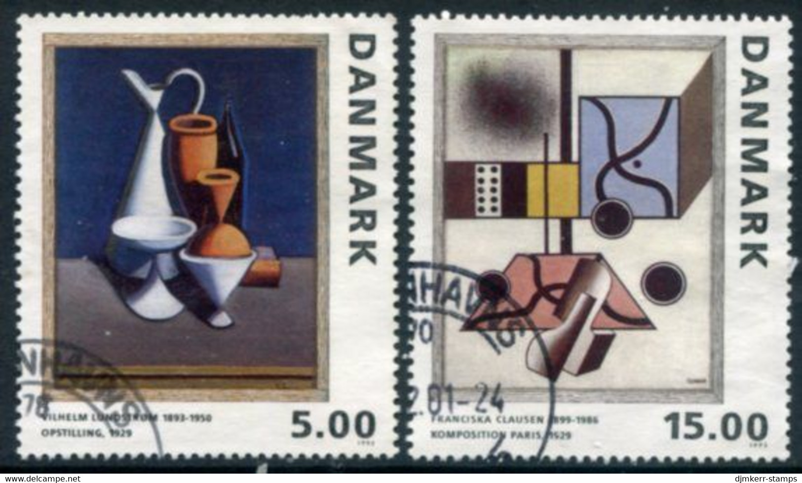 DENMARK 1993 Paintings Used. Michel 1068-69 - Gebraucht