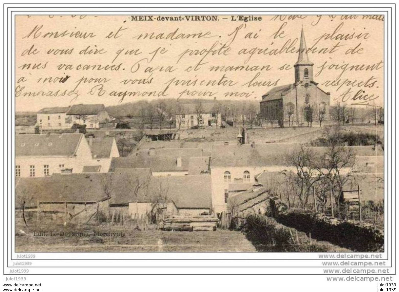 MEIX  ..-- L ' Eglise . 1906 Vers PARIS . Voir Verso . - Meix-devant-Virton