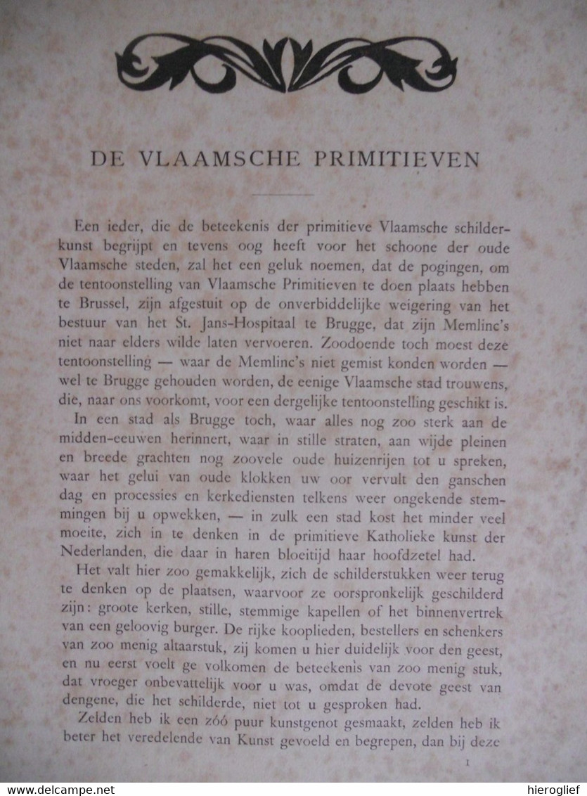 DE VLAAMSCHE PRIMITIEVEN Op De Tentoonstelling Te BRUGGE 1903 Door Dr. Martin / Vlaamse Christus Memling Van Eyck - Antiguos