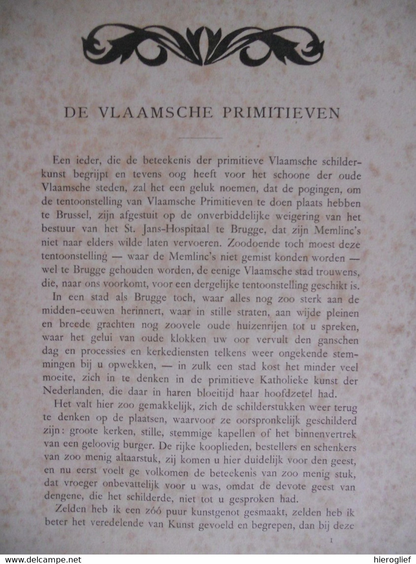 DE VLAAMSCHE PRIMITIEVEN Op De Tentoonstelling Te BRUGGE 1903 Door Dr. Martin / Vlaamse Christus Memling Van Eyck - Antique