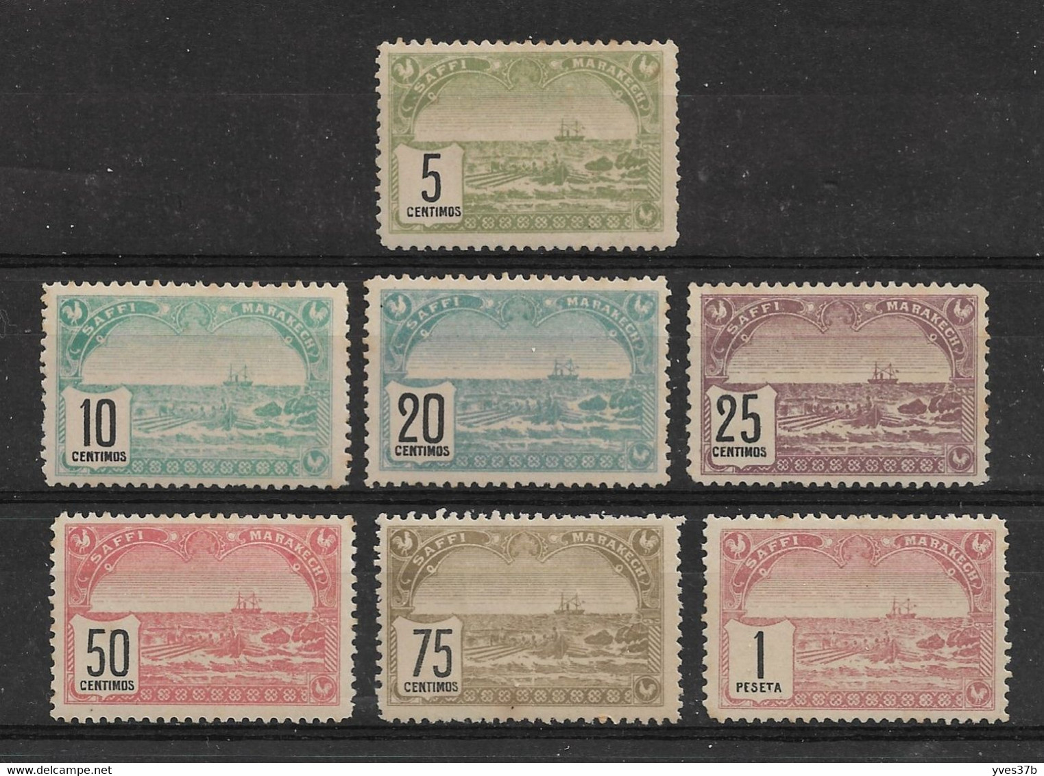 MAROC - Postes Locales - Safi à Marrakech - N°98/104 Série "Chiffres Gras Dentelé 11.5" Neuf* Gomme Sauf 101(*) - TTB - Unused Stamps