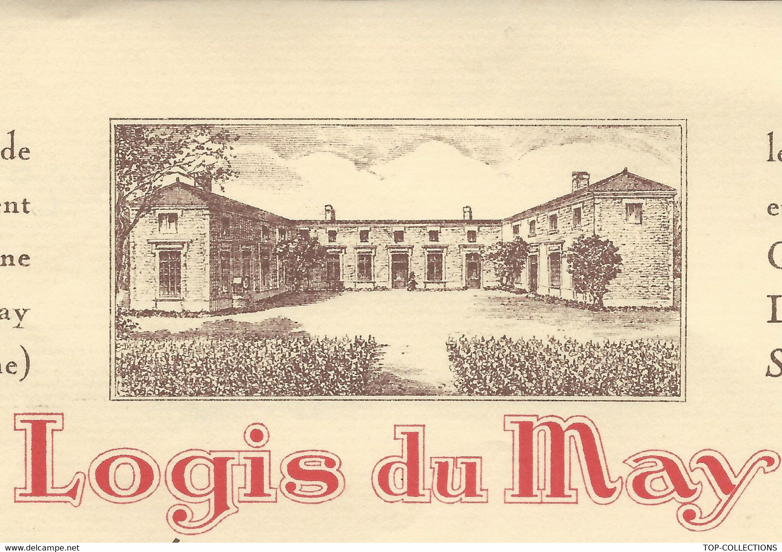 1947 VINS ALCOOL VIGNERONS SUPERBE ENTETE LOGIS DU MAY DISTILLERIE GRANDE CHAMPAGNE Cognac Pour Chabbert Bergerac - 1900 – 1949