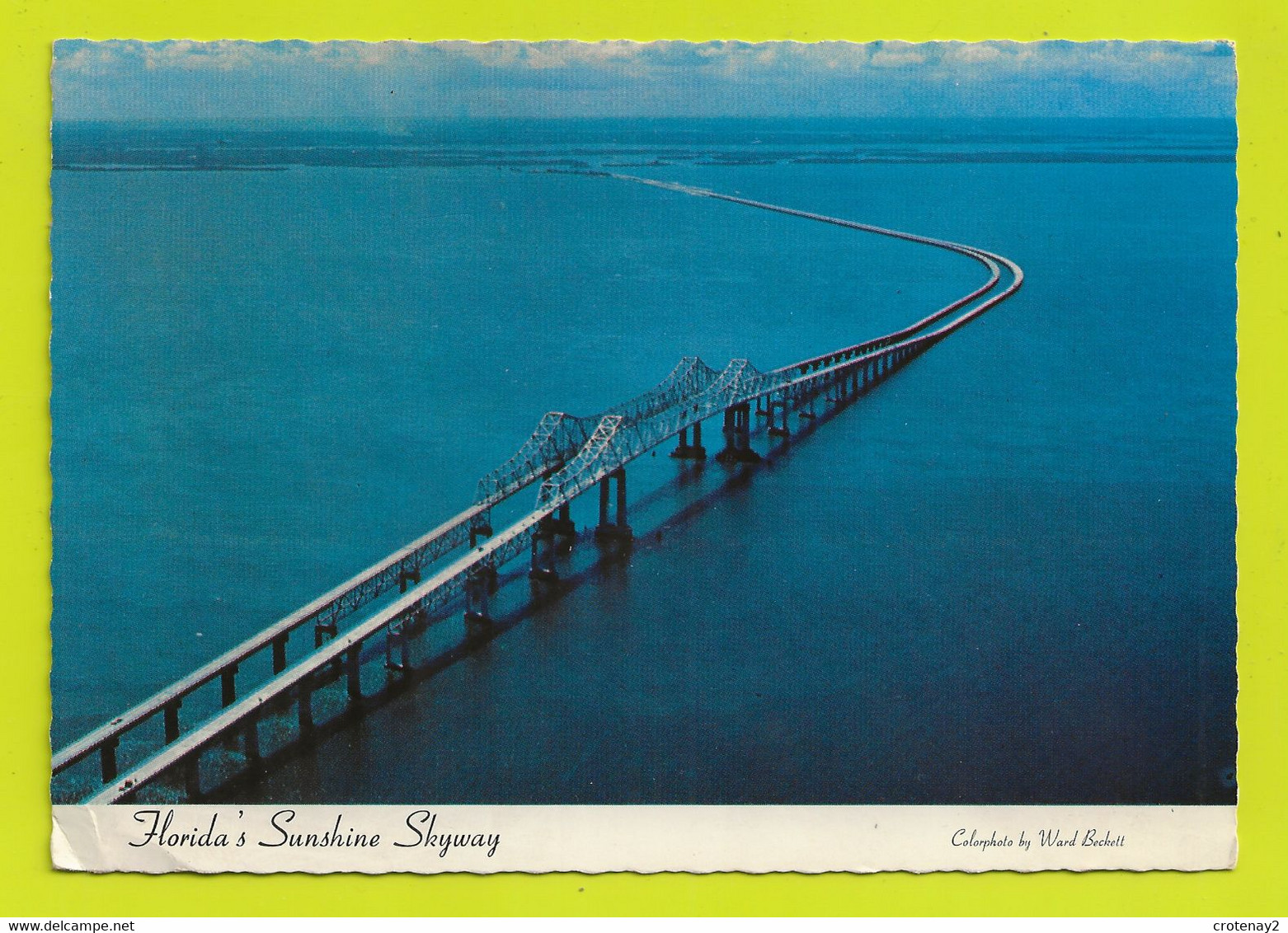 FLORIDA Florida's Sunshine Skyway Bridge Pont Tampa Bay From St Petersburg VOIR DOS Et Timbres - Tampa