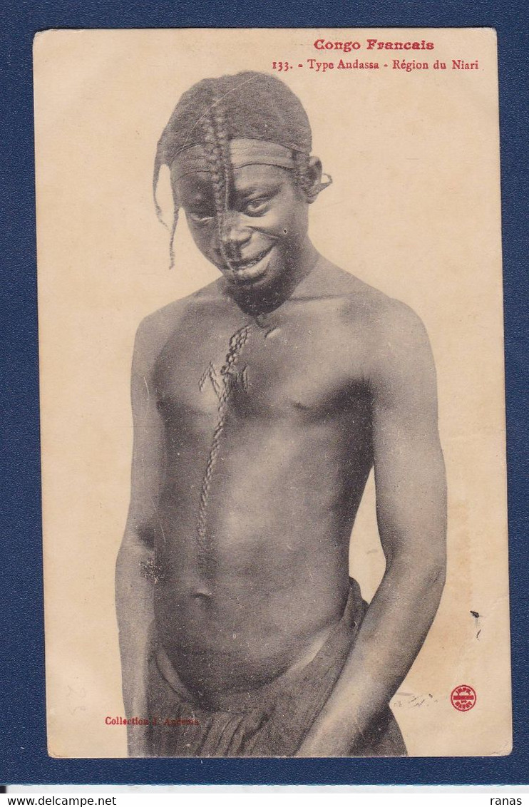 CPA Congo Français Type Ethnic Andassa Scarification Circulé - Congo Francés