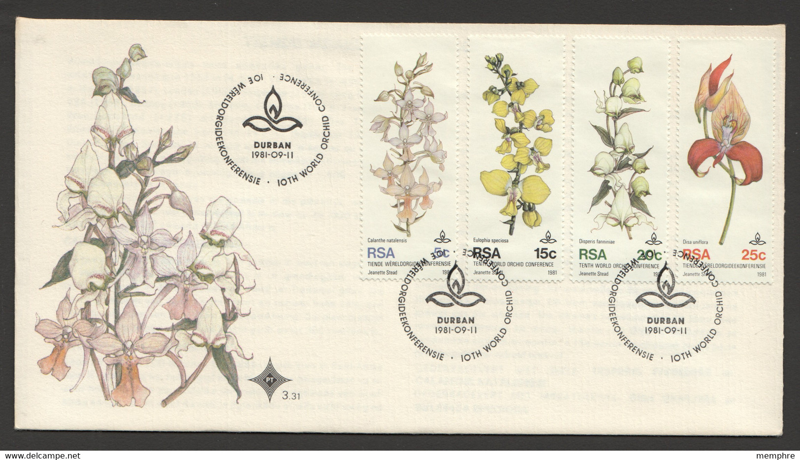 1981  World Orchid Conference  Set Of 4 Official FDC 3.31  With Insert - FDC