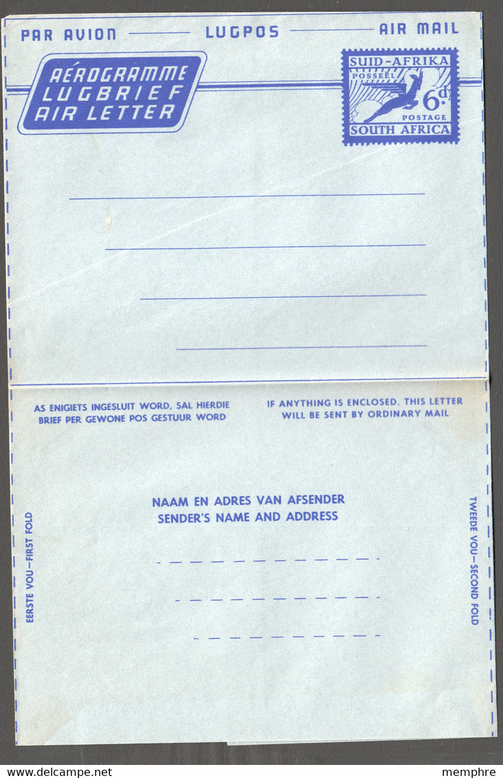 1954  "Posseel" 6d. Air Letter  Unused - Poste Aérienne