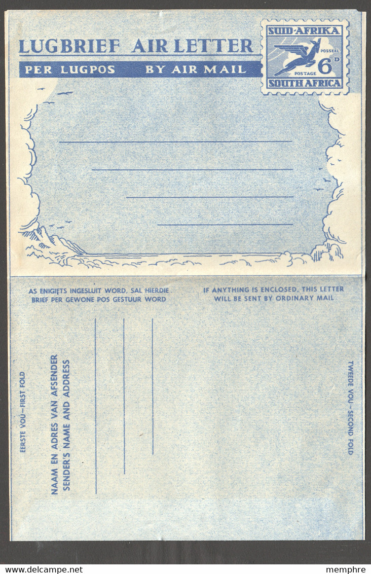 1949  Springbock 6d. Air Letter  Unused - Airmail