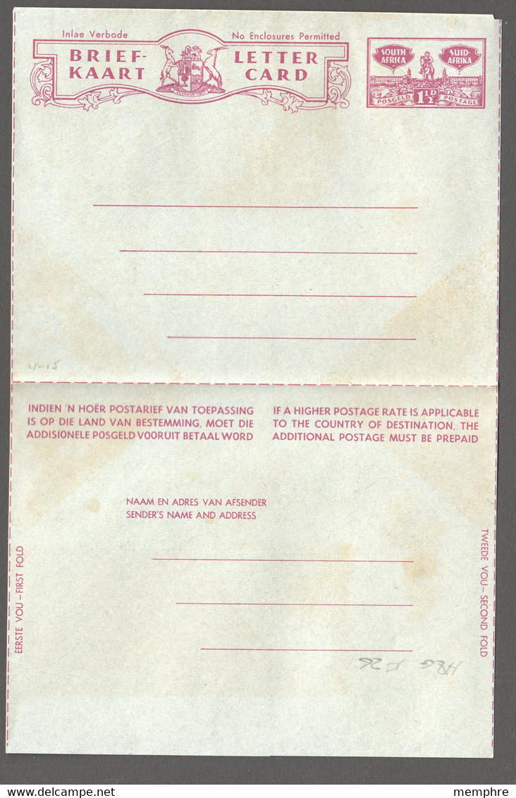 1948  Inland  1½d. Letter Card  Unused - Poste Aérienne