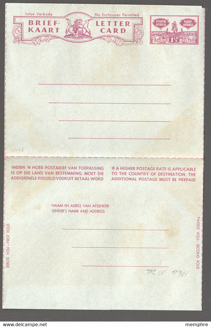 1948  Inland  1½d. Letter Card  Unused - Aéreo