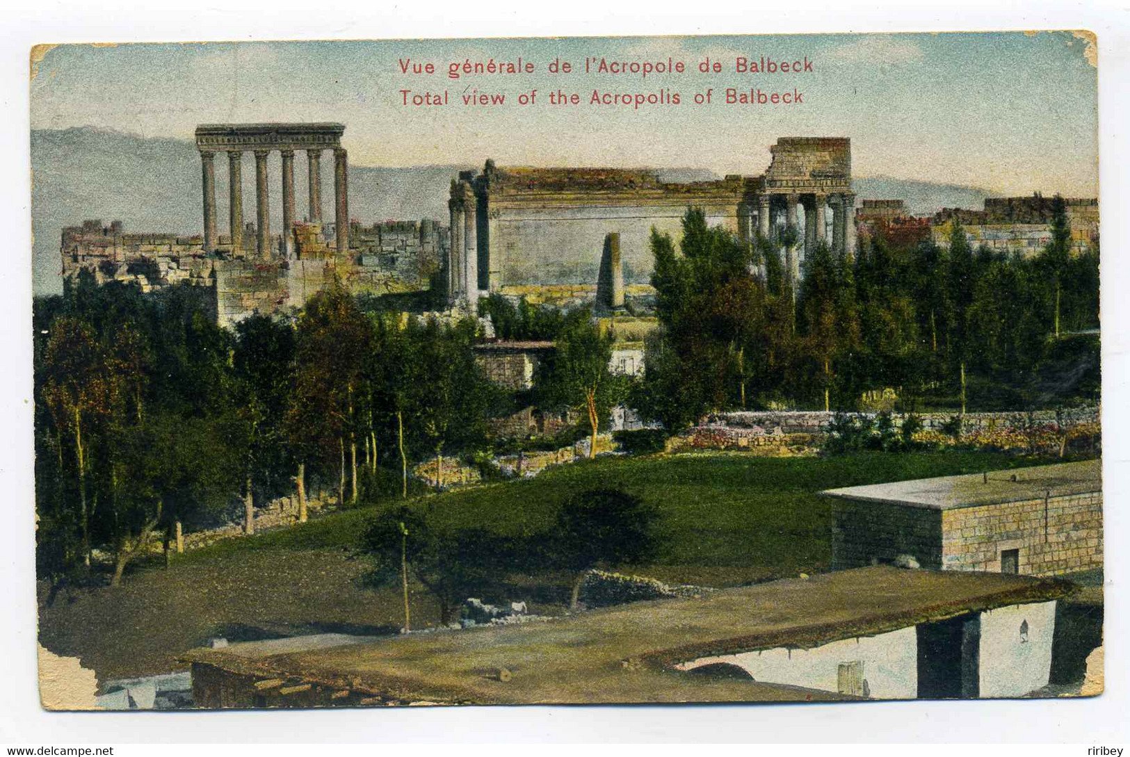 CPA  BAALBECK /  Vue Générale De L'Acropole ( Colorisé)  Datée De Malhaka Le 5 Aout 1919 - Lebanon