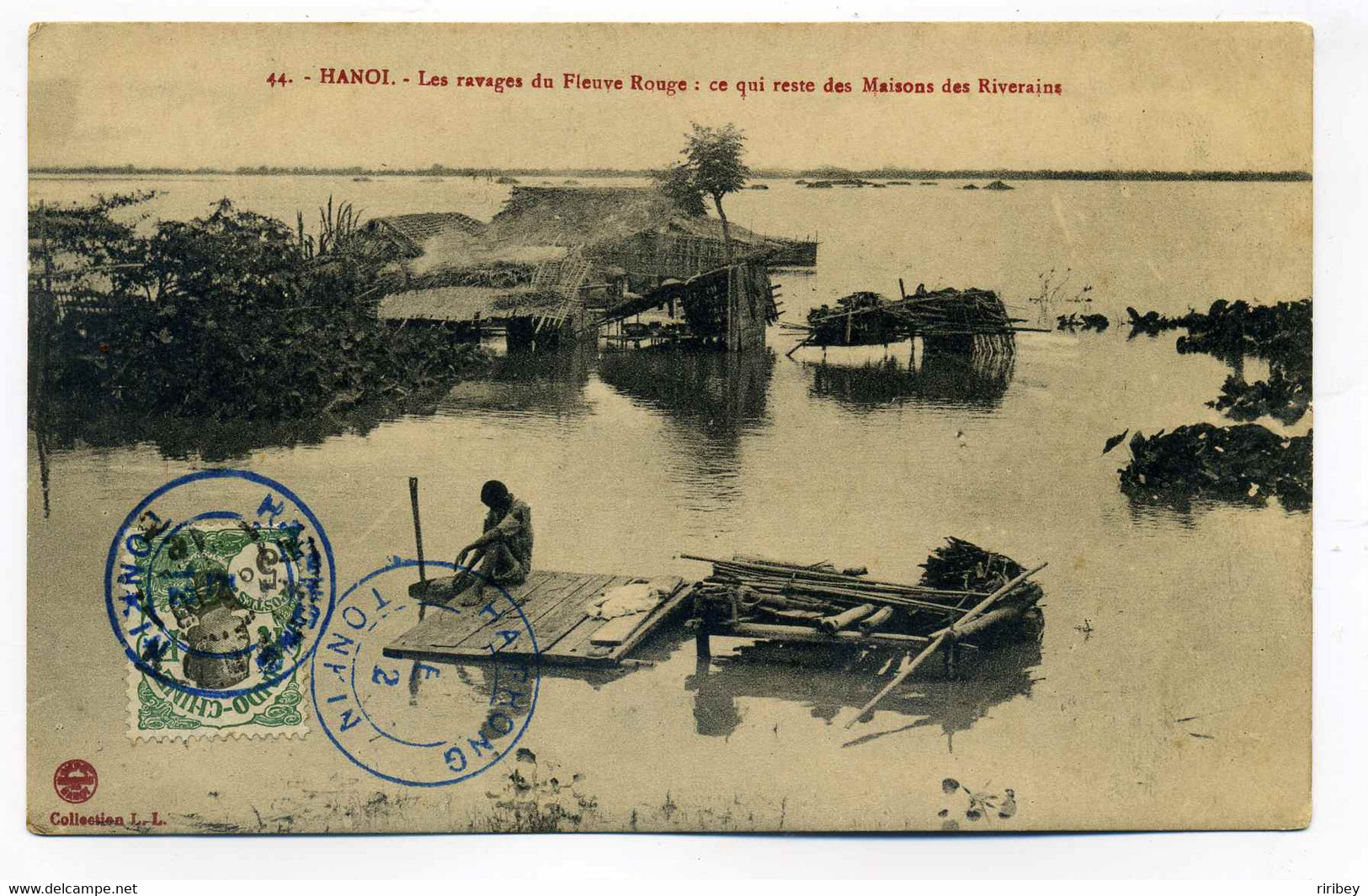 CPA HANOI Les Ravages Du Fleuve Rouge / HAIPHONG TONKIN  / Pour Paris France / 1912 - Viêt-Nam