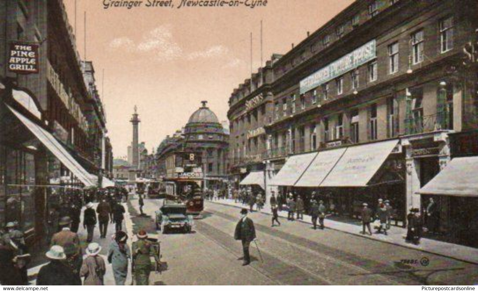 NEWCASTLE ON TYNE GRAINGER STREET OLD COLOUR POSTCARD NORTHUMBERLAND - Newcastle-upon-Tyne