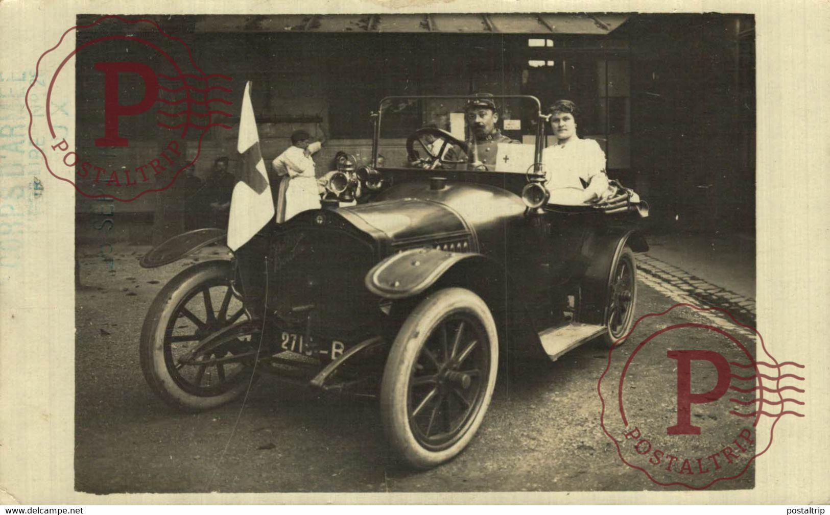 RPPC CARTE PHOTO CROIX ROUGE RED CROSS VOITURE - Croix-Rouge