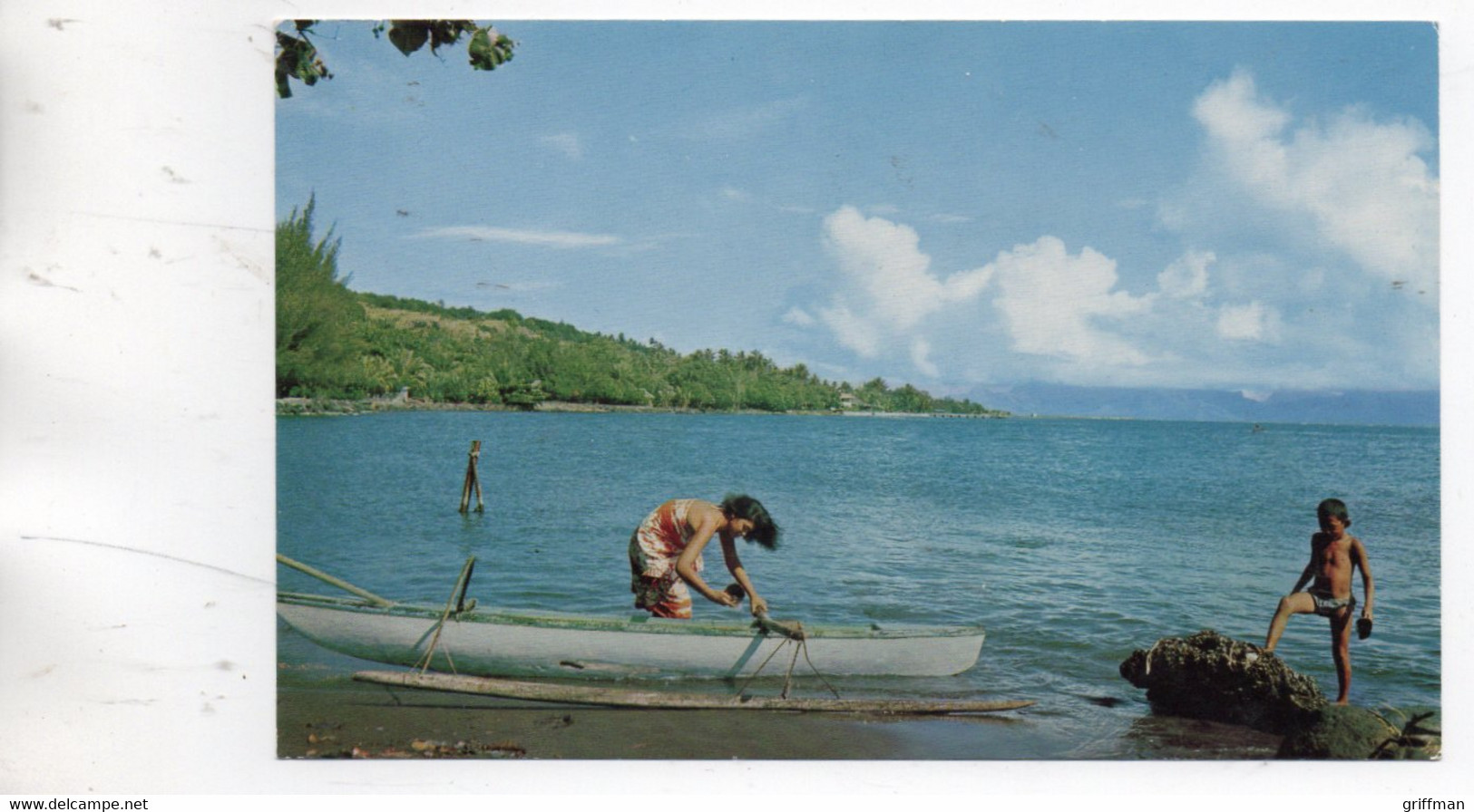 PROMENADE EN MER ET PECHE 1965 CPSM 9X14 TBE - Tahiti