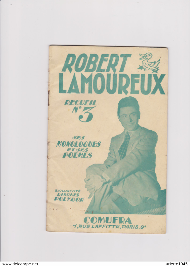 ROBERT LAMOUREUX SES MONOLOGUES ET SES POEMES - Teatro & Disfraces