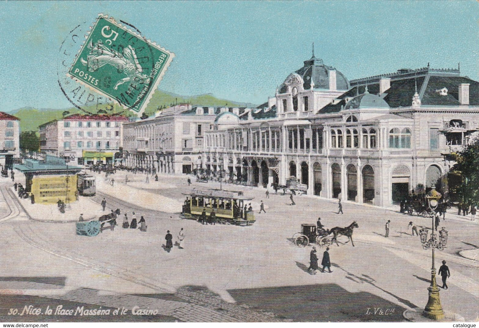 CPA 06 - NICE - La Place Masséna Et Le Casino - Plazas