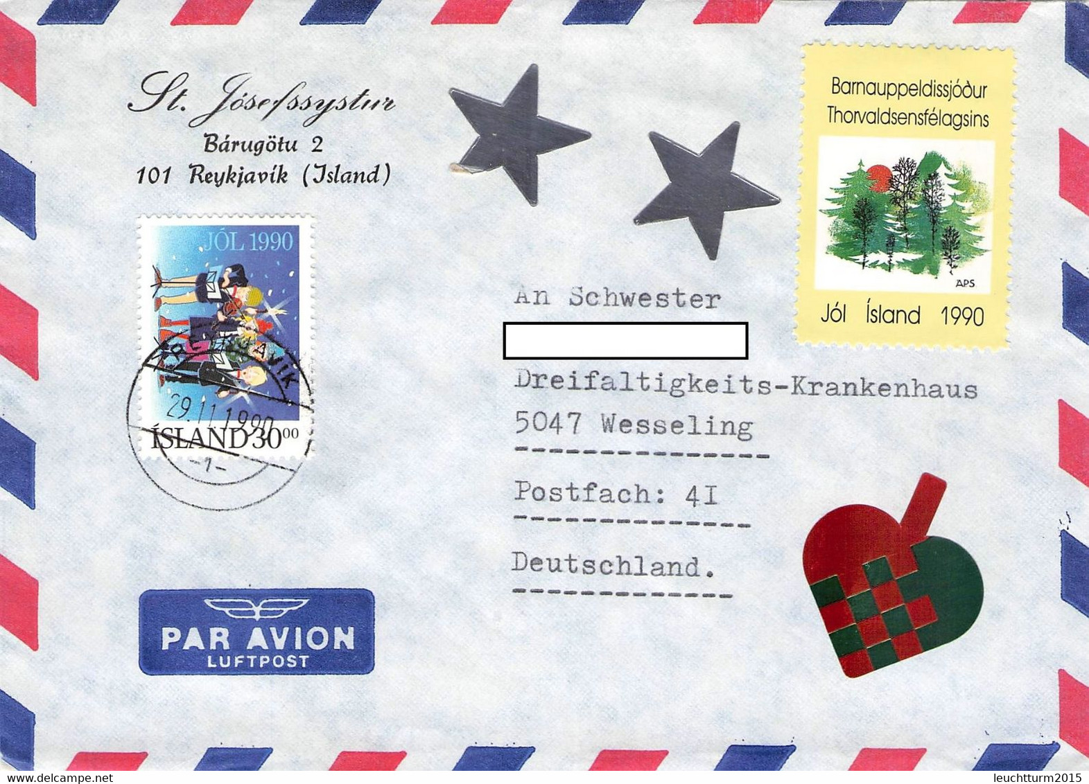 ICELAND - AIRMAIL 1990 > WESSELING/DE / ZB 29 - Storia Postale