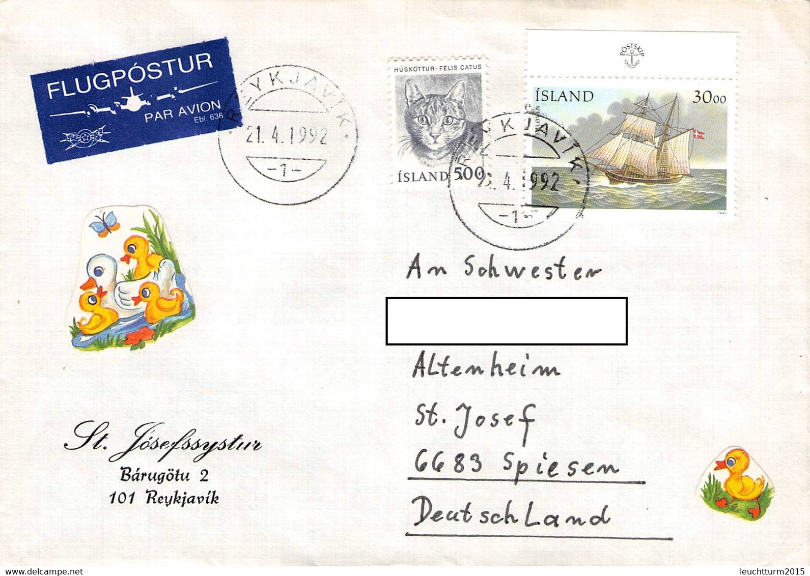 ICELAND - AIRMAIL 1992 > SPIESEN/DE / ZB 31 - Covers & Documents