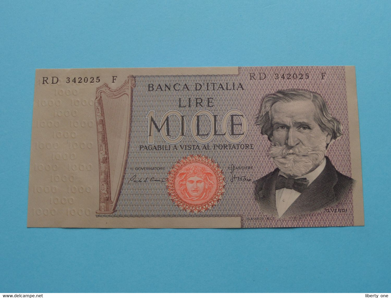 1000 Lire ( RD 342025 F ) 1969 - Banca D'Italia ( For Grade, Please See Photo ) UNC ! - 1000 Lire