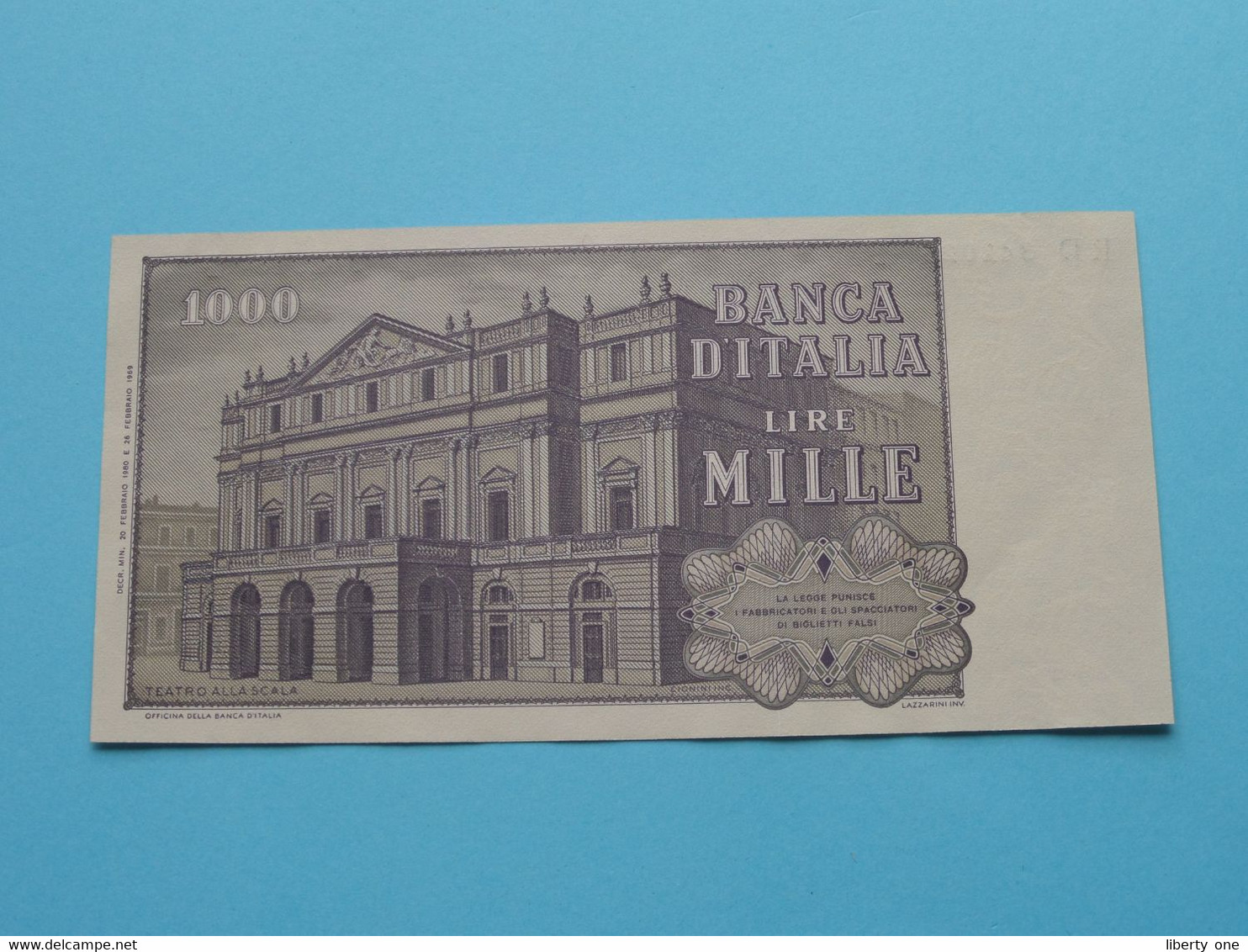 1000 Lire ( RD 342025 F ) 1969 - Banca D'Italia ( For Grade, Please See Photo ) UNC ! - 1000 Lire