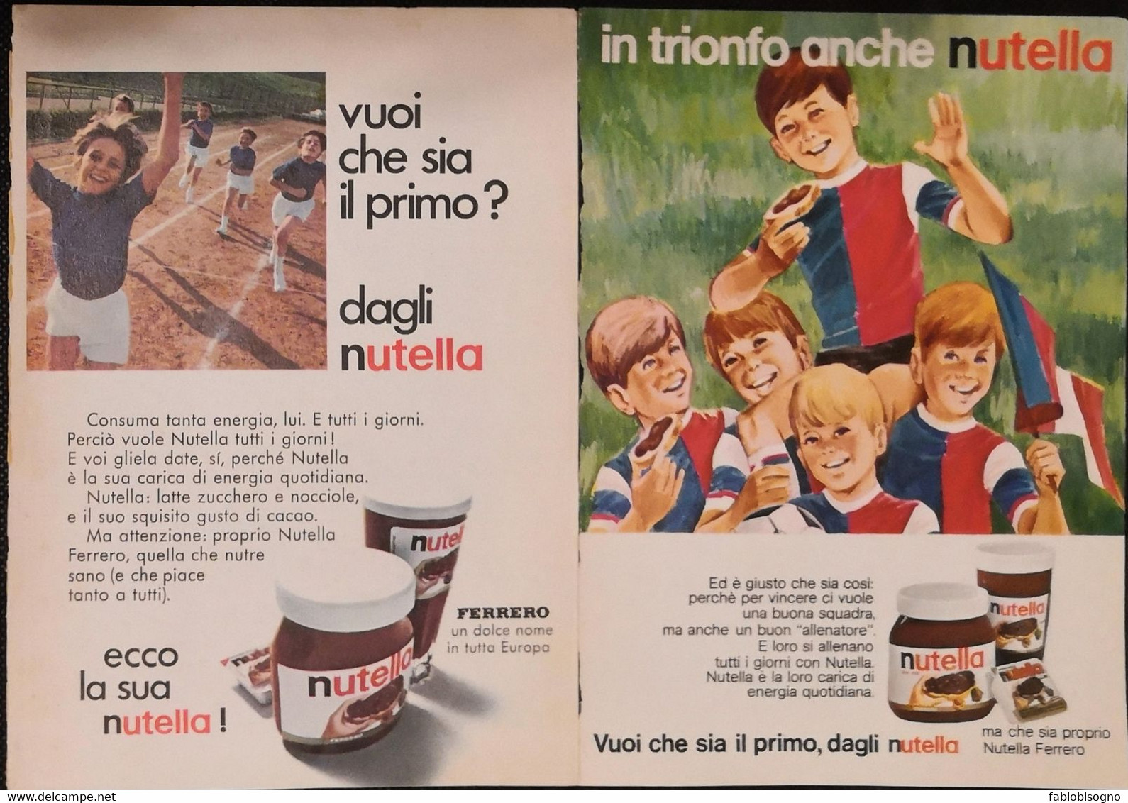 1968/69 - NUTELLA Ferrero - 2 Pag. Pubblicità Cm. 13x18 - Nutella