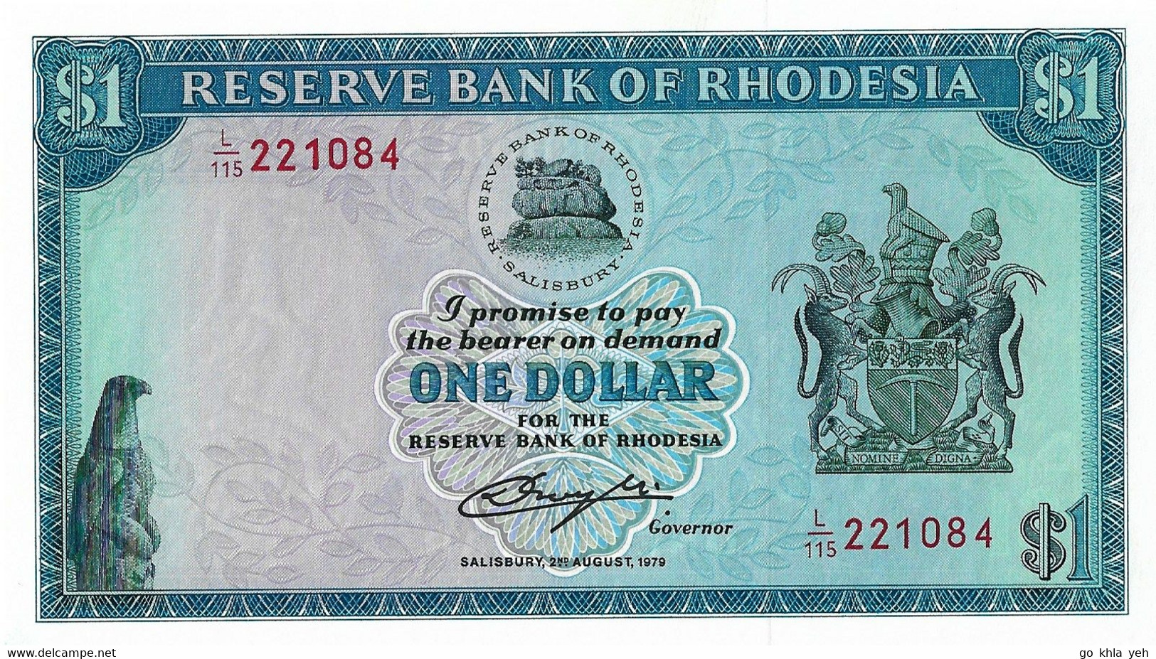 RHODESIE 1979 1 Dollar - P.38a  Neuf UNC - Rhodesië