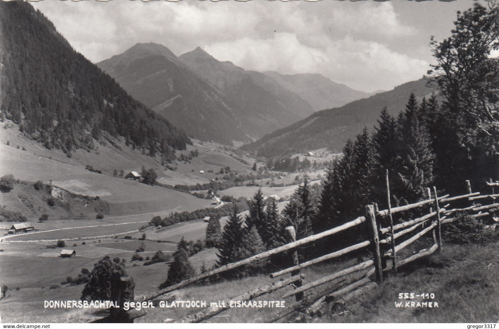 B4256) DONNERSBACH - DONNERSBACHTAL Gegen Glattjoch Mit Eiskarspitze - Tolle S/W AK - Donnersbach (Tal)