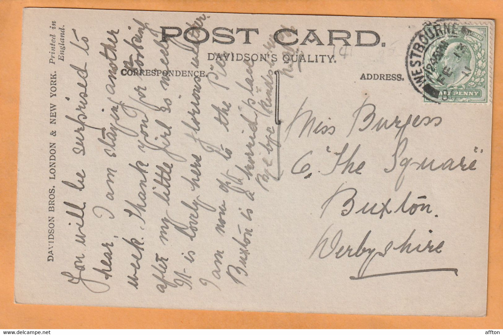 Bournemouth UK 1911 Postcard - Bournemouth (bis 1972)