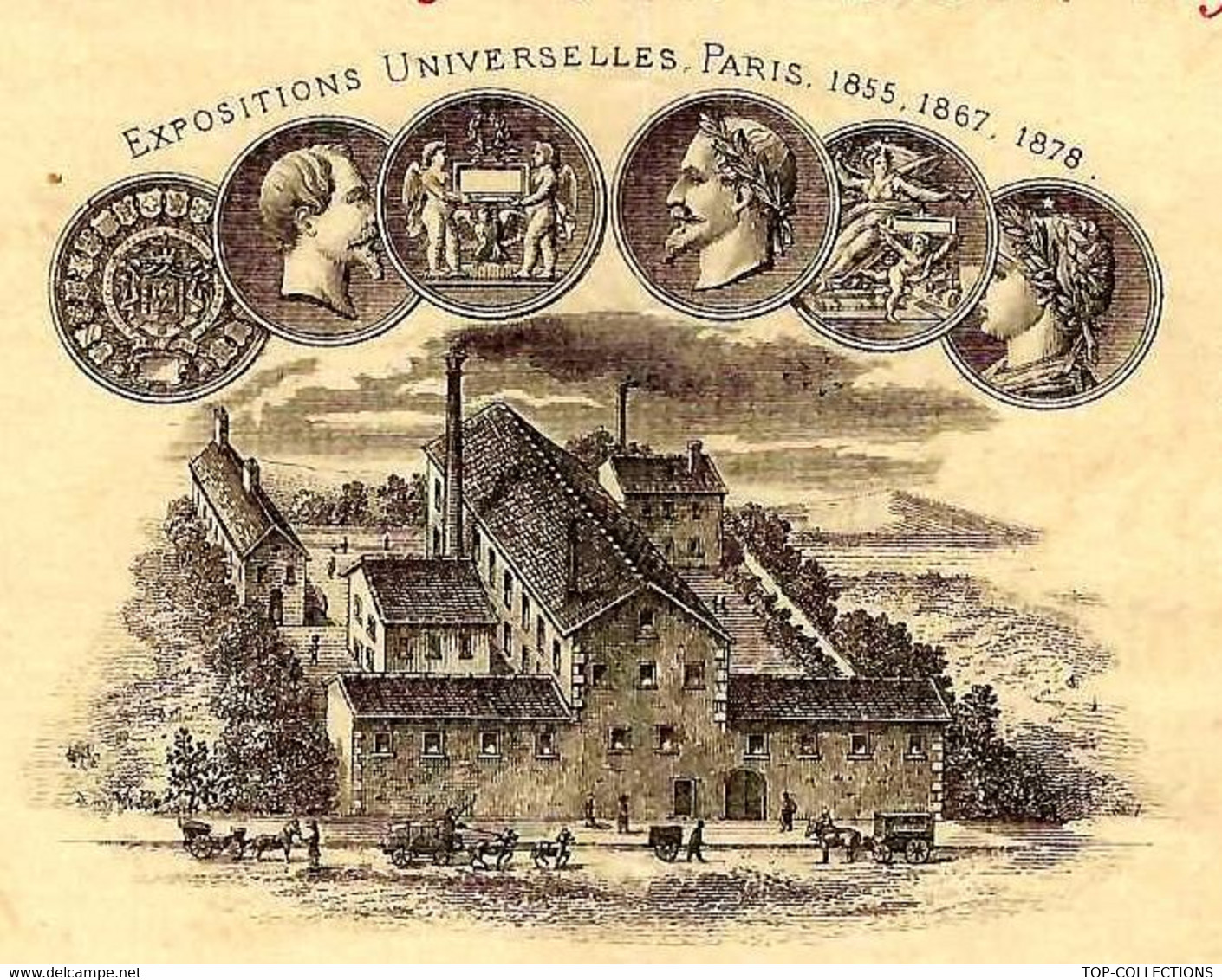 1891 SUPERBE ENTETE GUILLAUME Fils & Ainé Paris Et Lyon Usine à Maisons Alfort Près Paris TISSAGE CHAPELLERIE Pour Borna - 1800 – 1899