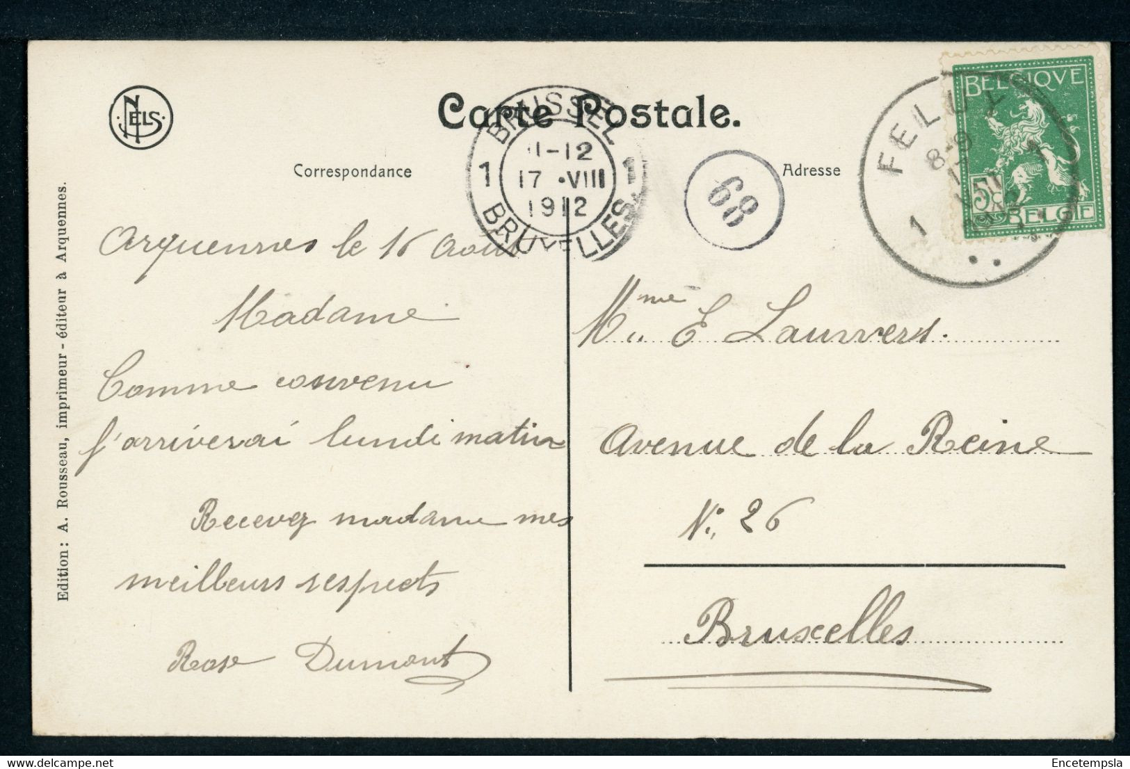 CPA - Carte Postale - Belgique - Arquennes - Pont Tournant Et Passerelle - 1912 (CP20820OK) - Seneffe