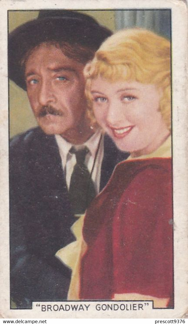 Film Episodes 1936 - 20 Joan Blondell "Broadway Gondolier"   - Gallaher Cigarette Card - Original- Film Star - Gallaher