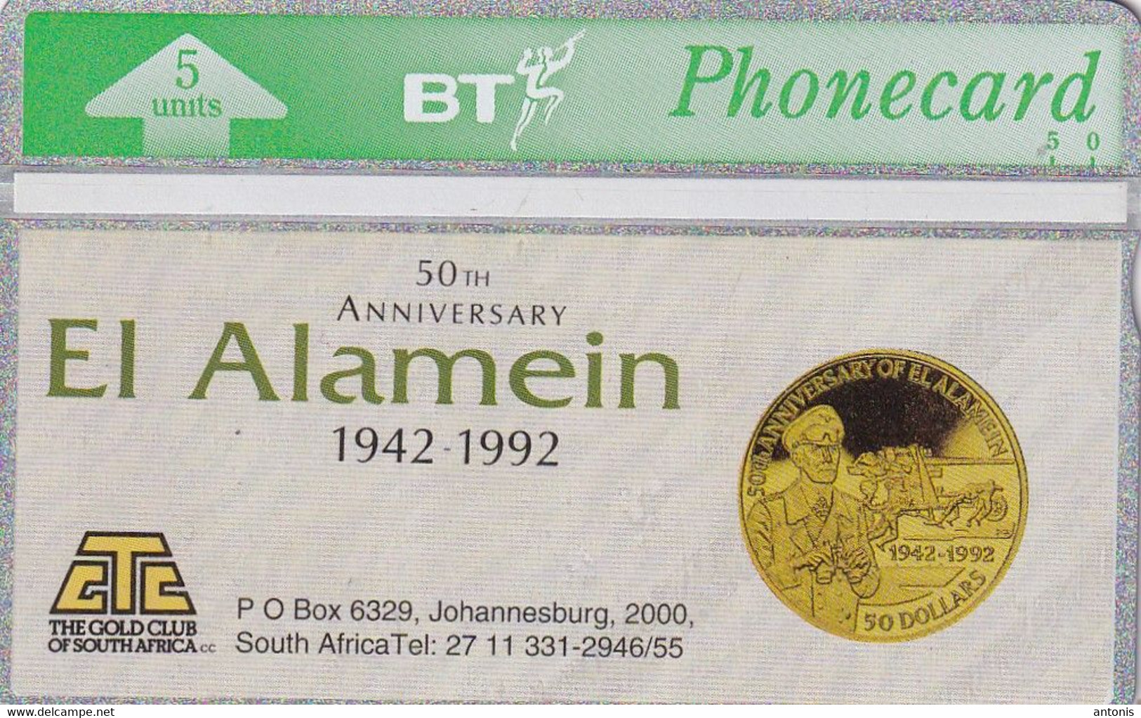UK - El Alamein Anniversary 1942-1992, Coin $50(BTO010), CN : 371E, Tirage 4200, 11/92, Mint - Stamps & Coins