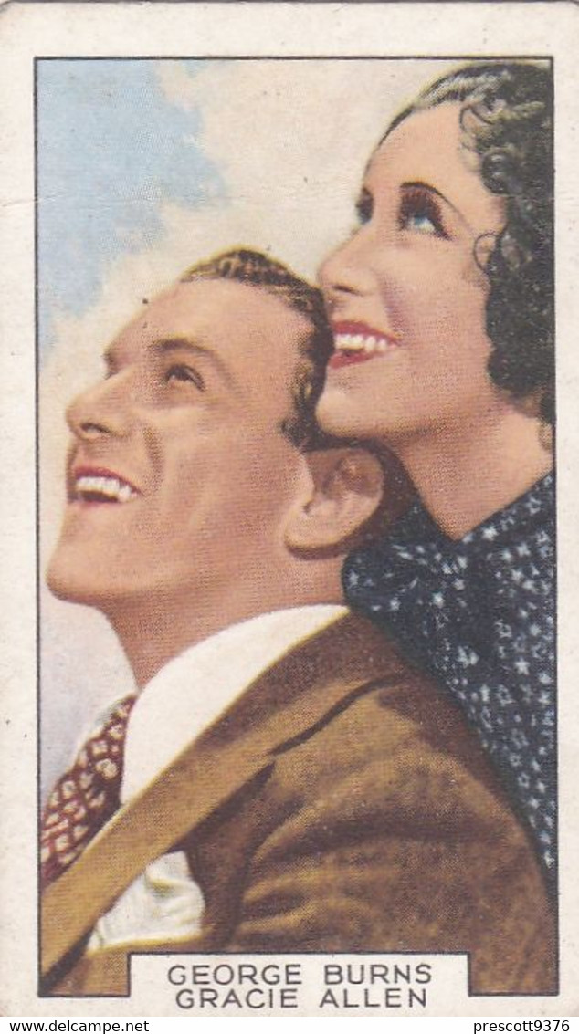 Film Partners 1935 - 19 George Burns Gracie Allen "Love In Bloom"   - Gallaher Cigarette Card - Original- Film Star - Gallaher