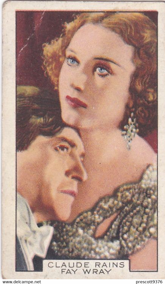 Film Partners 1935 - 38 Claude Rains Fay Wray The Claircoyant"  - Gallaher Cigarette Card - Original - Gallaher