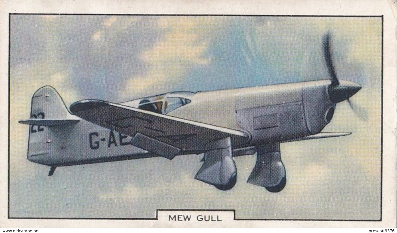 Aeroplanes 1939 - 11 Mew Gull - Gallaher Cigarette Card - Original, Military Aircraft - Gallaher