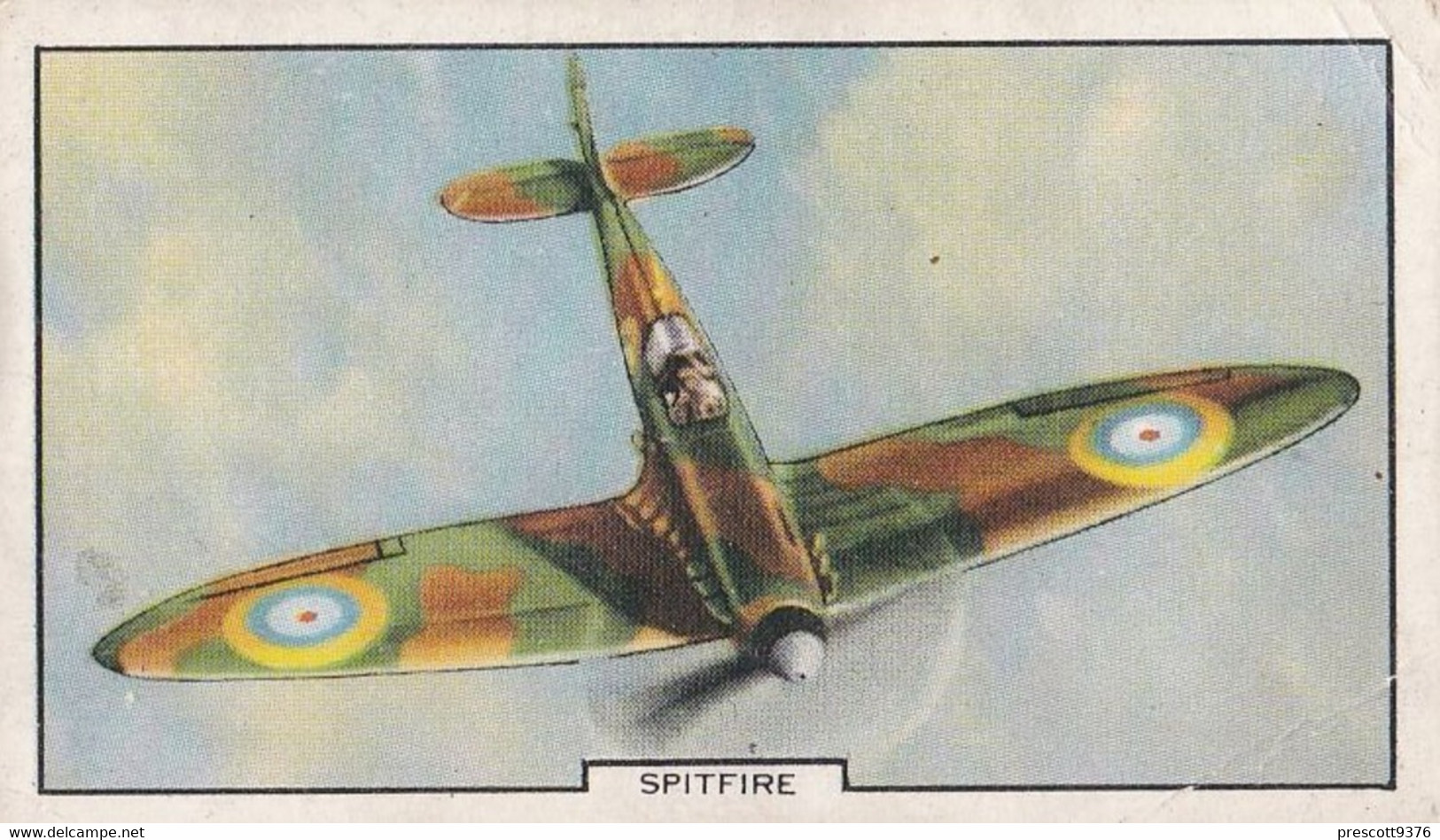 Aeroplanes 1939 - 2 Spitfire - Gallaher Cigarette Card - Original, Military Aircraft - Gallaher