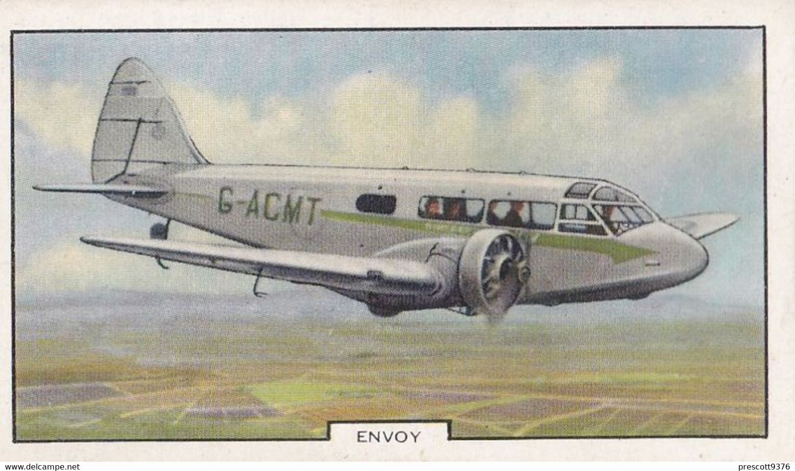 Aeroplanes 1939 - 16 Airspeed Envoy - Gallaher Cigarette Card - Original, Military Aircraft - Gallaher