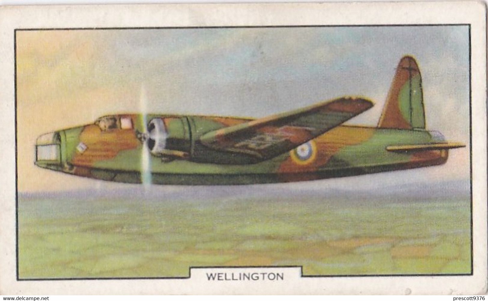 Aeroplanes 1939 - Wellington Bomber - Gallaher Cigarette Card - Original, Military Aircraft - Gallaher