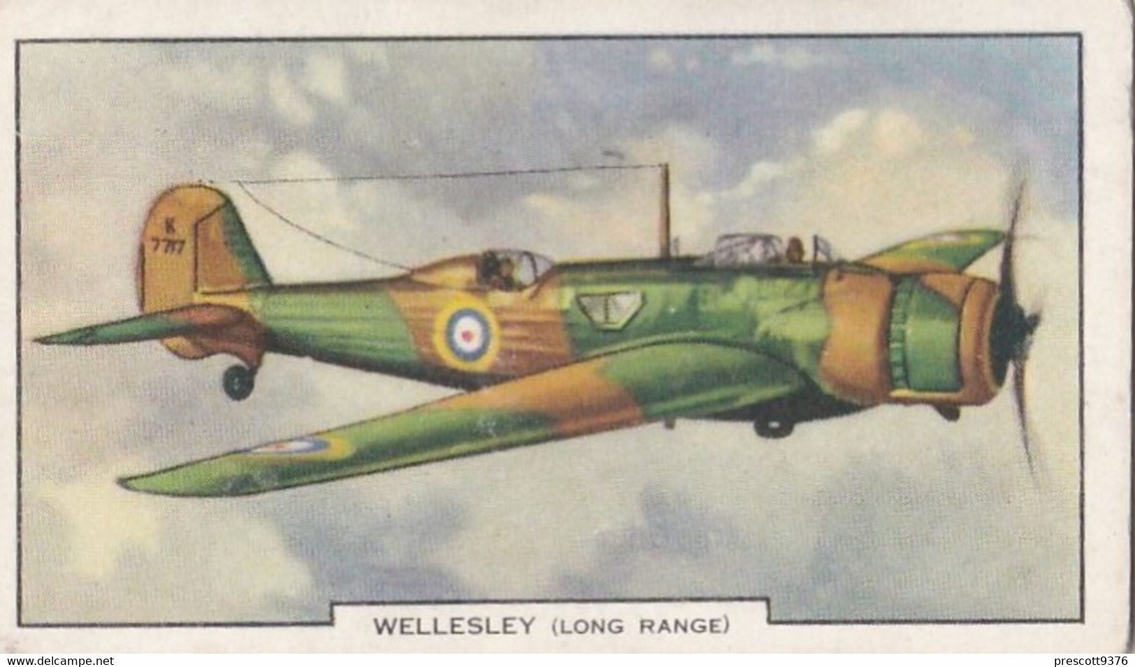 Aeroplanes 1939 - Wellesley Bomber - Gallaher Cigarette Card - Original, Military Aircraft - Gallaher