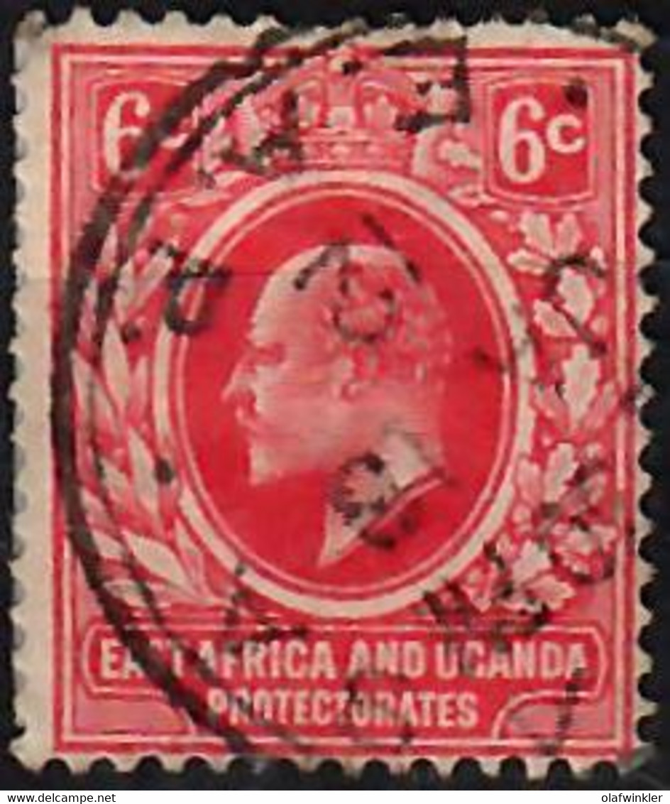 1910 King Edward VII New Currency 6c.  SG 43 / Sc 33a / YT 126 / Mi 35 II Used / Oblitéré / Gestempelt [mu] - Protectorados De África Oriental Y Uganda