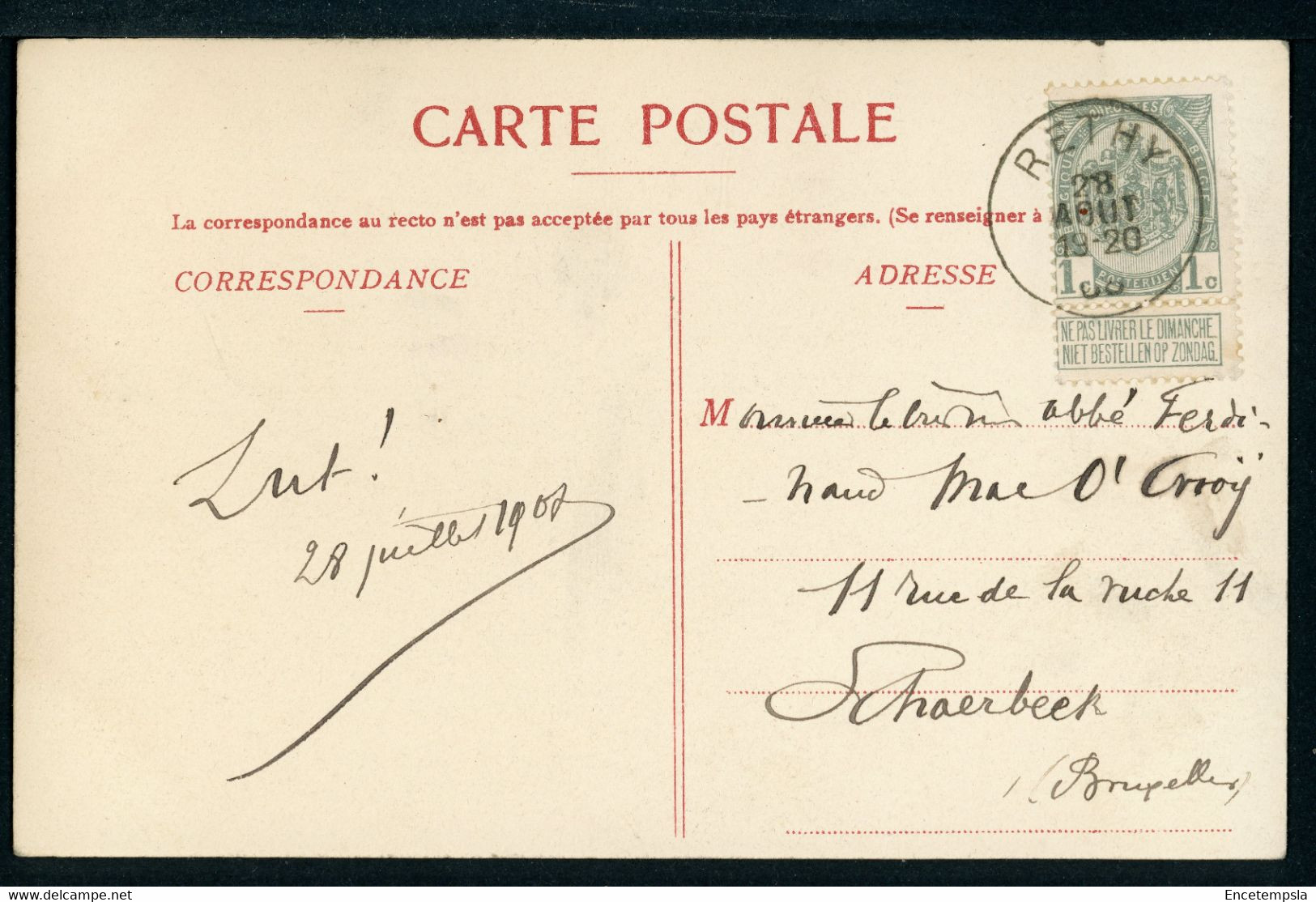 CPA - Carte Postale - Belgique - Rethy - Een Dreef En Stallingen Van Mv. Fr. Dufour  - 1907 (CP20833OK) - Retie