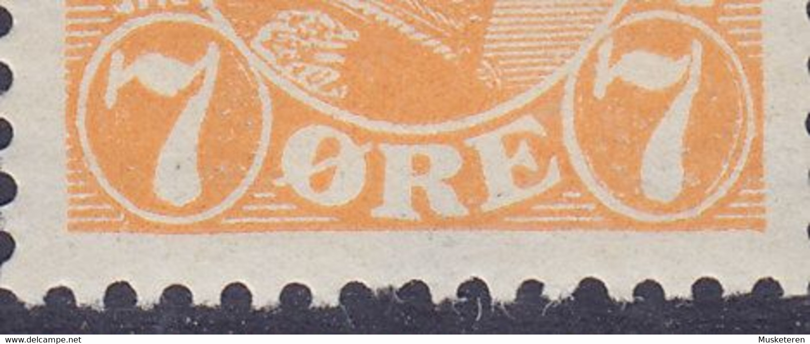 Denmark 1921 Mi. 3, 7 Øre Chr. X. Overprinted PORTO Portomarke Postage Due ERROR Variety Extra Ring In '7' In Circle MH* - Abarten Und Kuriositäten