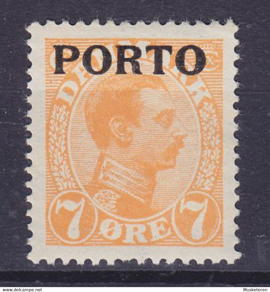 Denmark 1921 Mi. 3, 7 Øre Chr. X. Overprinted PORTO Portomarke Postage Due ERROR Variety Extra Ring In '7' In Circle MH* - Variedades Y Curiosidades