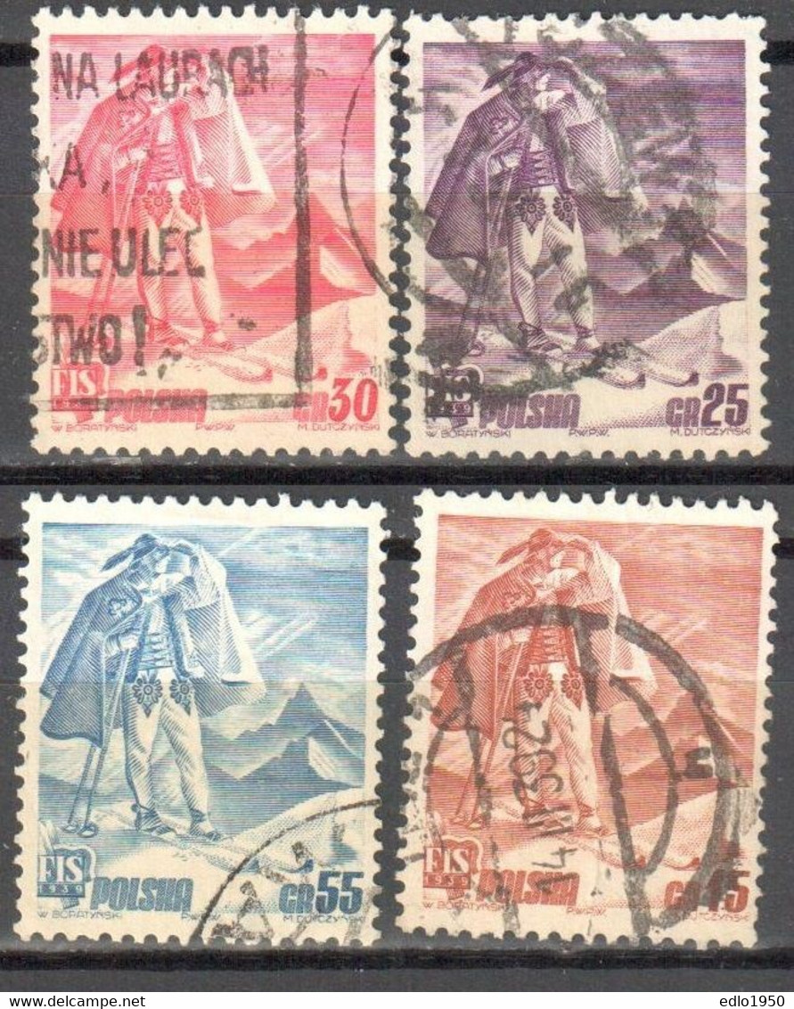 Poland 1939 Int. Ski Meeting Zakopane - Mi.351-54 - Used - Used Stamps