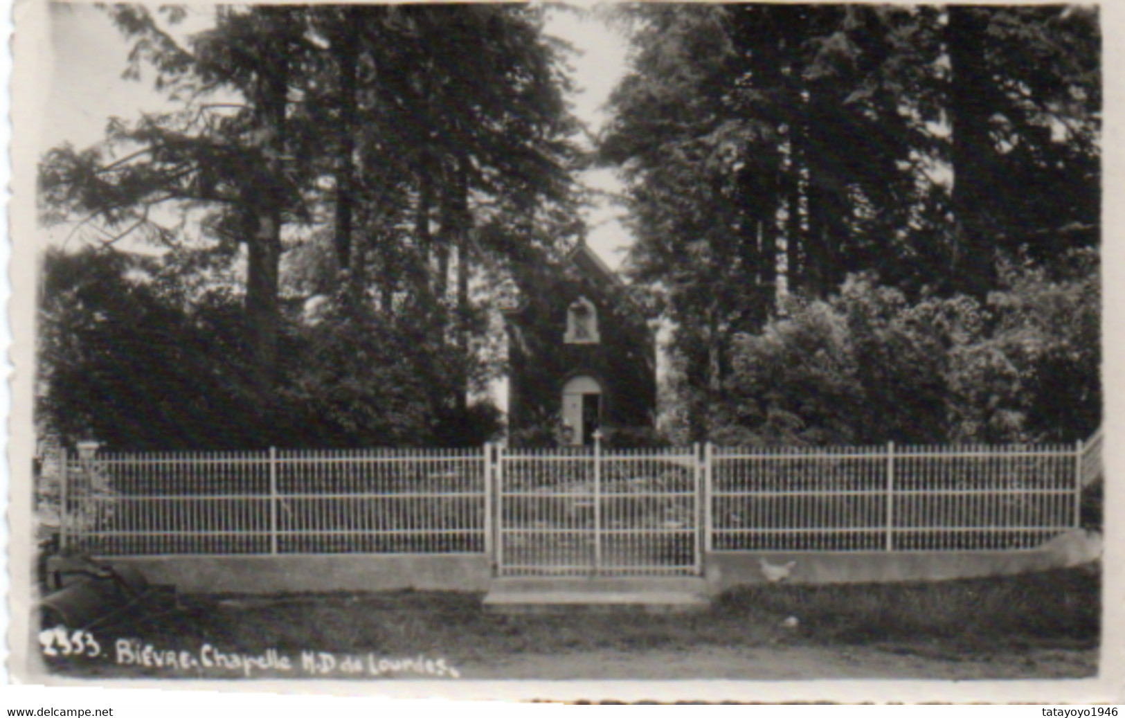 Bièvre Chapelle N.D. De Lourdes Carte Photo Voyagé En 1949  ???? - Bièvre